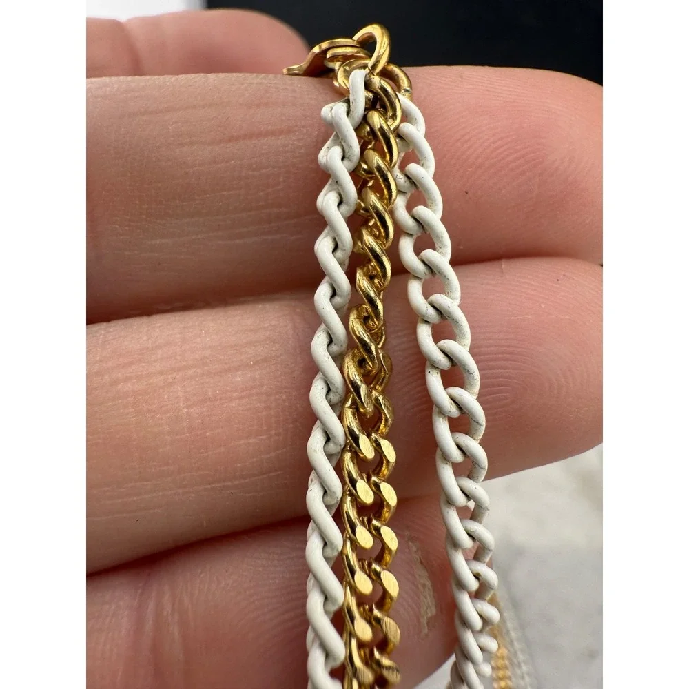 Vintage Monet Necklace Gold Tone Signed 34" - Picture 2 of 5